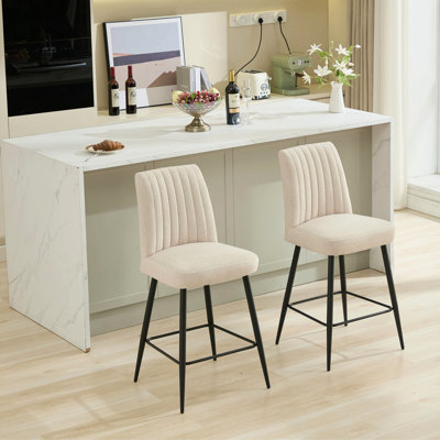 Ensemble de 2 chaises de bar réglables en fer avec pieds de fer réglables et comptoir de bar