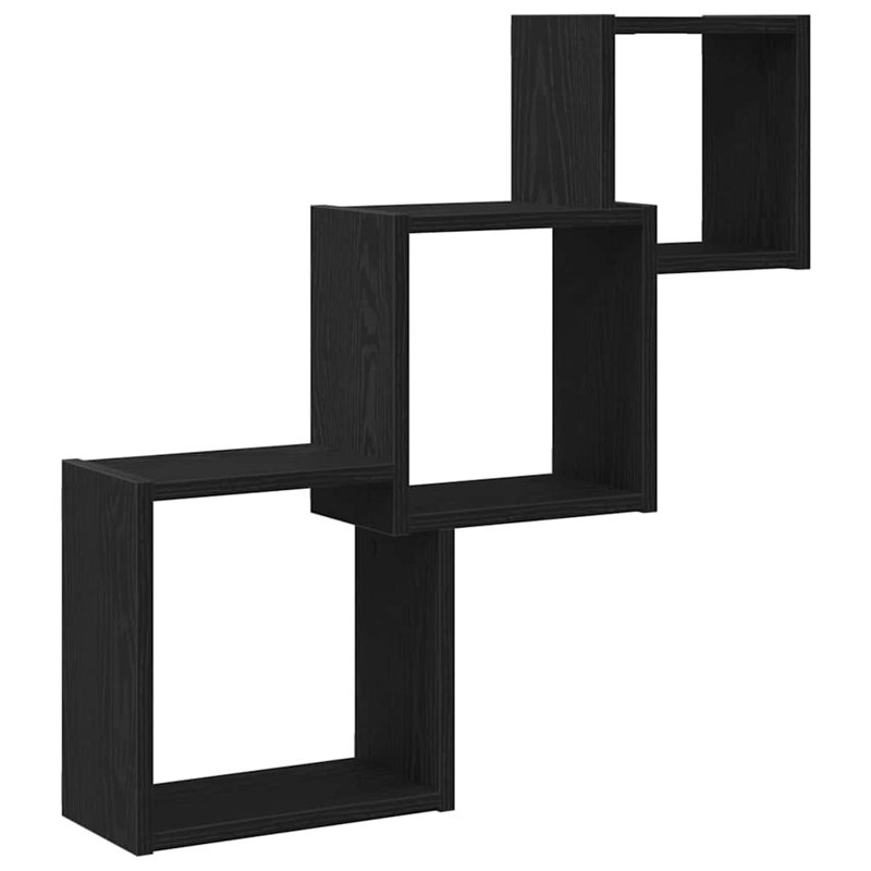 Cube Wall Shelf 68x15x68 cm Engineered Wood, Black Oak