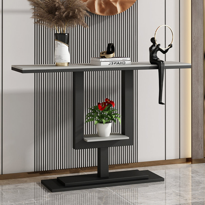 Morris, H 31,5 po x l 47,2 po x P 11,8 po, Noir, noir, noir, noir, Gris