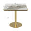 Table carrée bistro moderne tulipe 31,5 pouces avec plateau en faux marbre, facile à assembler, structure en métal robuste-1826399784