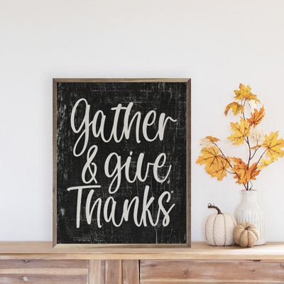 Distressed Gather And Give Thanks Black