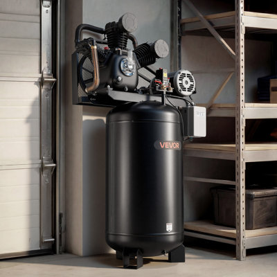 Compresseur d'air 80 gallons robuste, 10HP 17 SCFM à 90PSI Compresseurs d'air maximum 175PSI, réservoir de compresseur lubrifié à l'huile pour la fabrication industrielle, grands ateliers (230V 3-phase, sans prise)