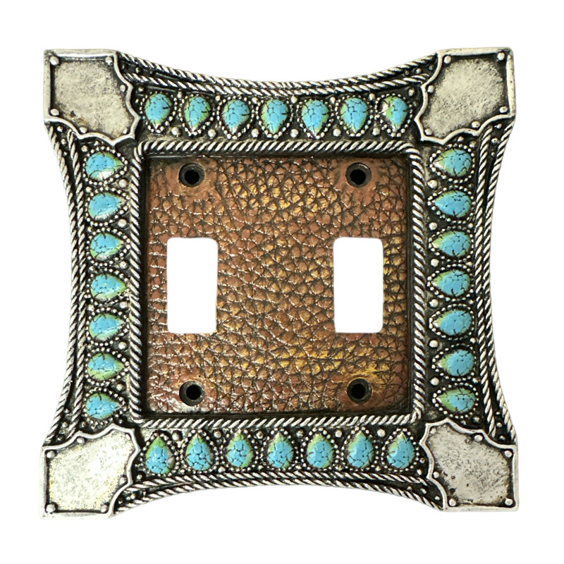 Luminaire suspendu turquoise à 2 bandes en métal polyrésine avec plaque murale / plaque d'interrupteur / couvercle