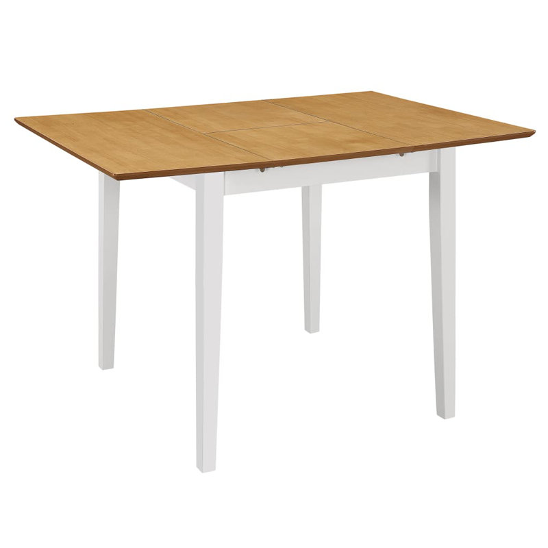 Grady Extendable Solid Wood Base Dining Table, Brown, White