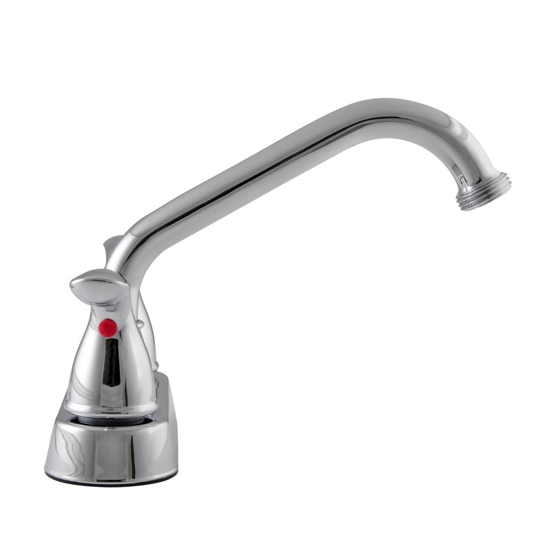 Ashland 2-Handle Utility Faucet in Satin Nickel, Polished Chrome