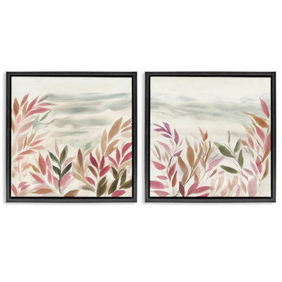 Leafy Muted Subtlety 2pc Floating Frame Set, design by Mona Grace
