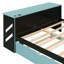 Lit de jour en bois pleine grandeur avec lit gigogne simple, bureau et port USB-49837741