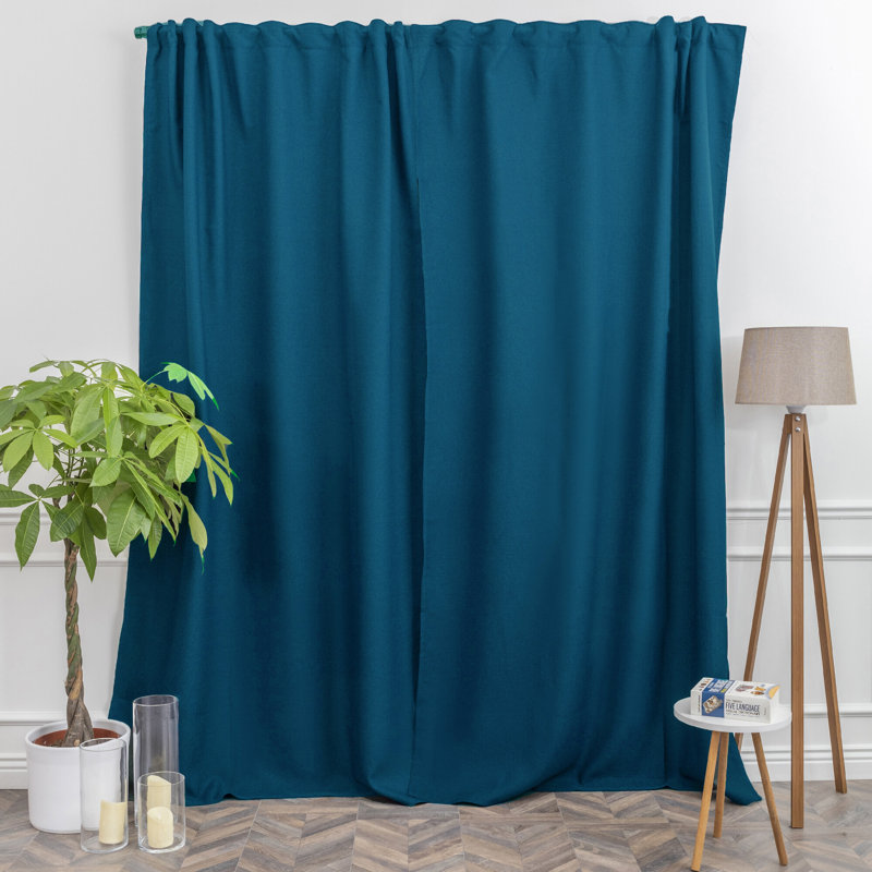 Room Darkening Single Curtain Panel, 130cm W x 265cm H, Dark Blue