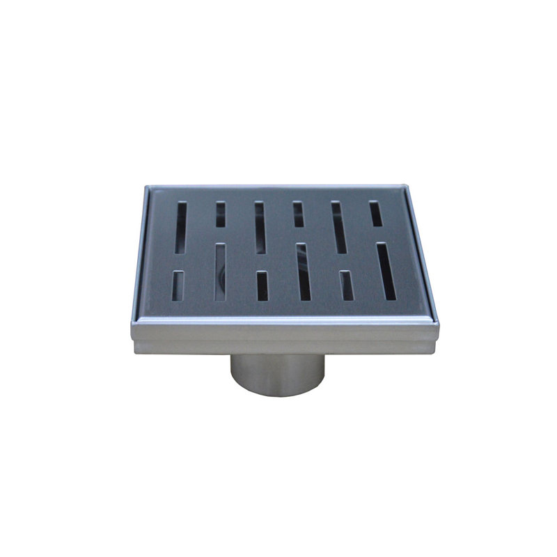 DAX Square Shower Floor Drain, Polished, Polished