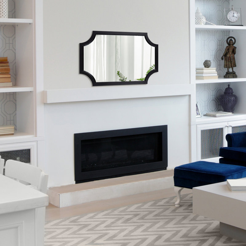 Miroir d'appoint Mertztown Glam, Noir, 36 po x 24 po