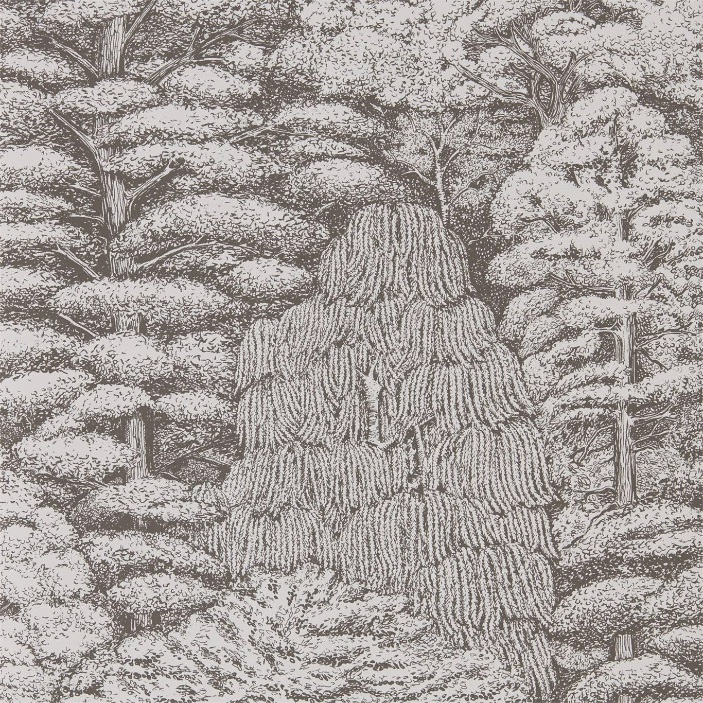 Sanderson Woodland Walk Wallpaper Roll, Ivory/Charcoal