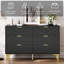 Commode double 6 tiroirs moderne noire-1028741042