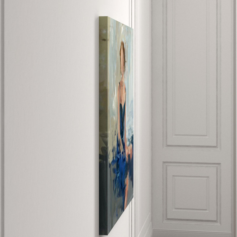 Lady In Blue Painting by Fern Cassidy, 50" H x 40" W x 1.5" D, Image Brush Gel