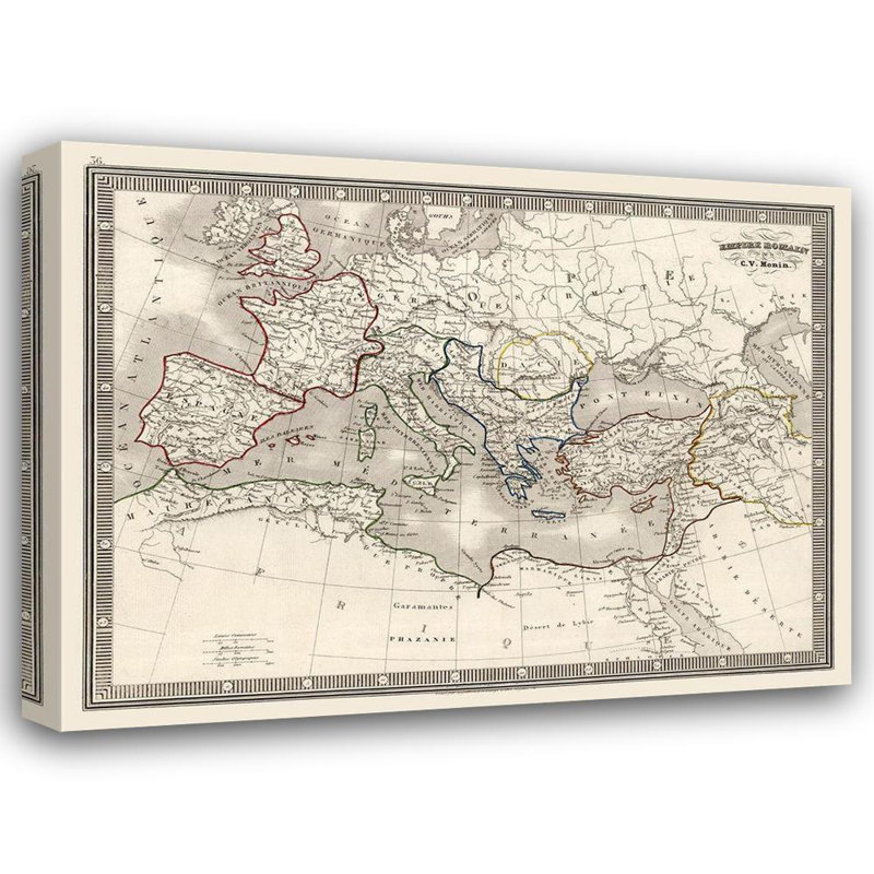 Red Red Barrel Studio®, art sur toile tendue avec la galerie Monin: Europe Roman Empire, Monin, H 36 po x l 47 po