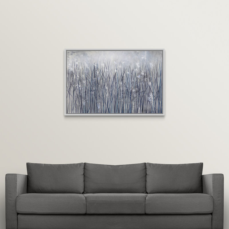 « herbey brume », impression sur toile, H 33,7 po x l 49,7 po x p 1,75 po, Cadre flottant blanc