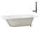 60" x 32" Acrylic Soaking Drop-In Bathtub, Drain Included