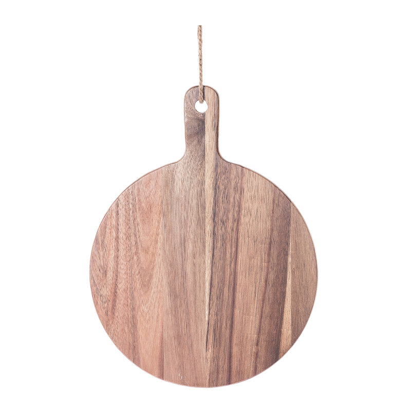 Planche à fromage ronde en bois brun 15,75 po Wood