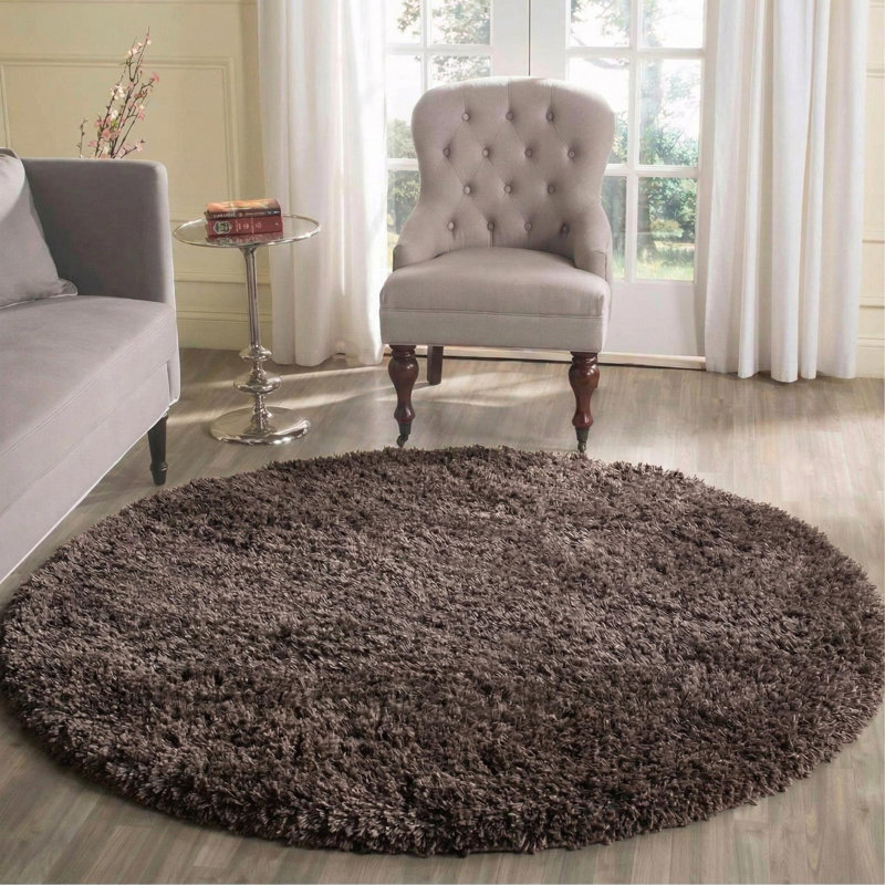Esterly Shaggy Taupe Rug, Round 120 x 120cm