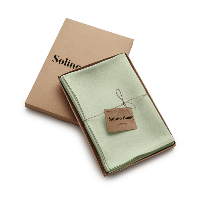 100% Pure Linen Dinner Napkins - Fete, Sage Green