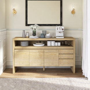 Buffet moderne 60 "à 3 portes en bois massif 60"