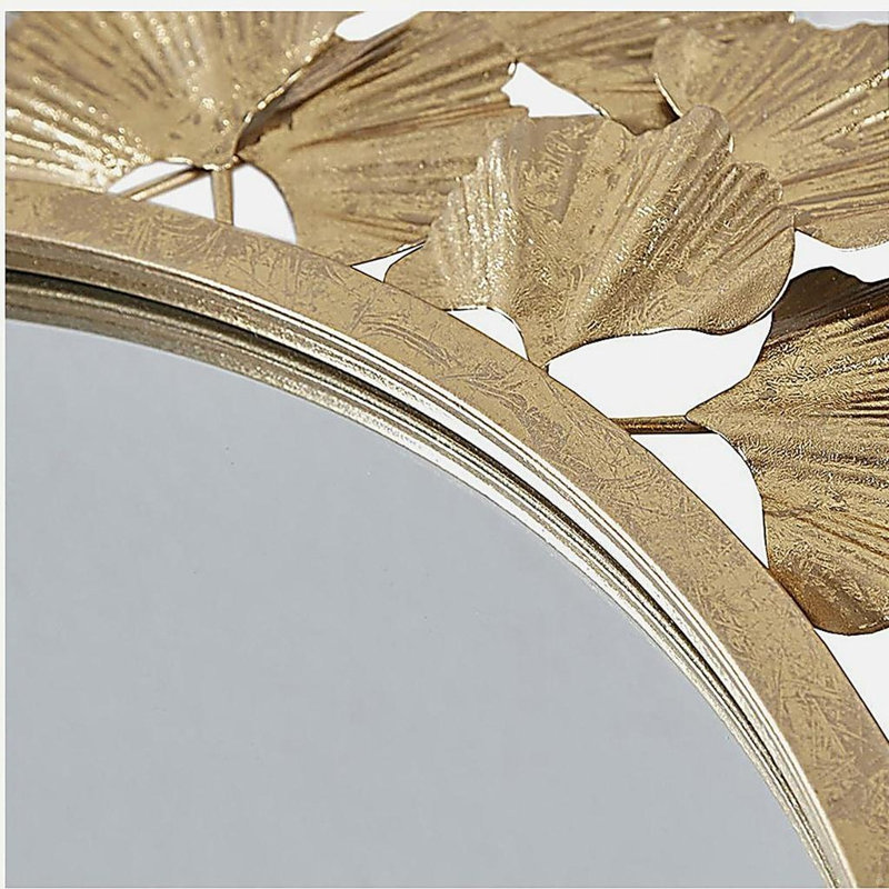 Miroir mural rond doré 30,5 po