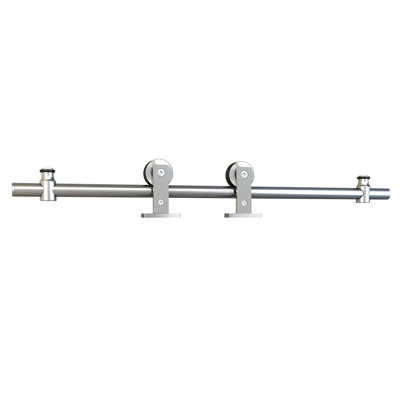 78.75 in Sliding Rolling Barn Door Hardware Kit for Single Wood Doors with Fittings
