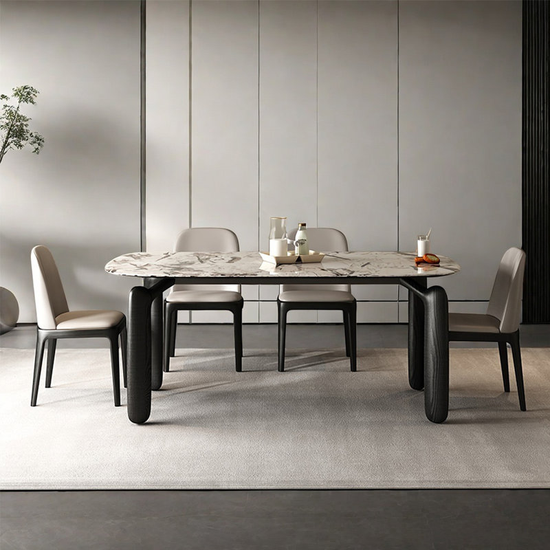 Simple Luxury Marble Solid Wood Dining Tables., 29.9"H x 70.8"L x 35.4"W
