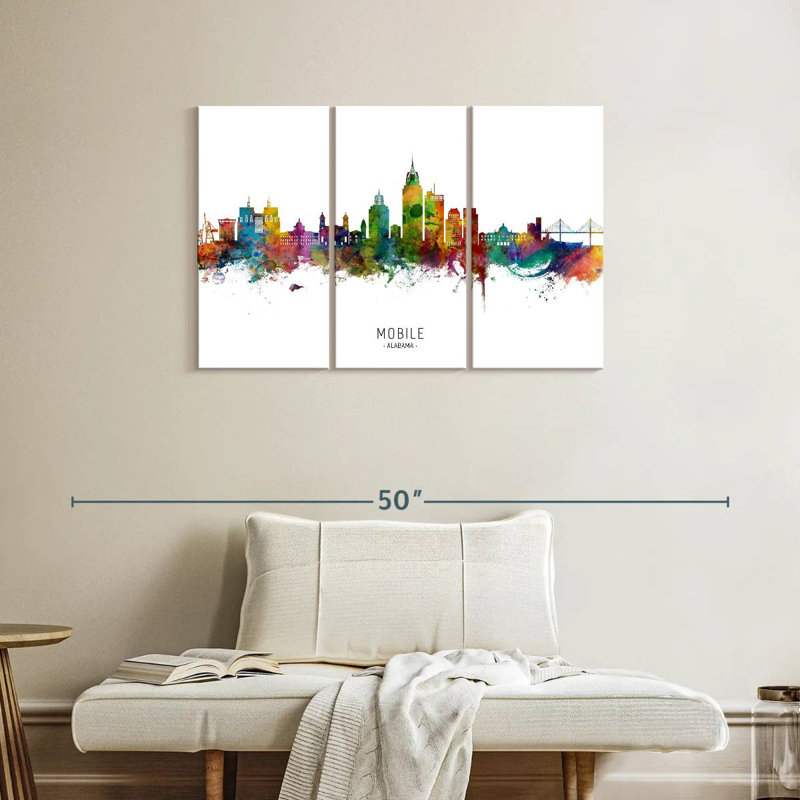 Mobile Alabama Skyline I, H 24 po x l 38 po