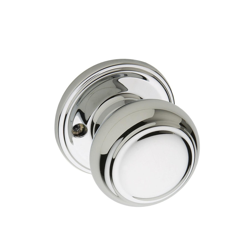 Faux bouton de porte Colonial, Chrome inoxydable poli