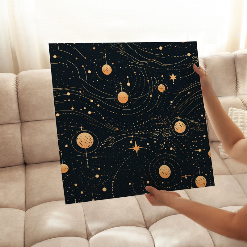Astronomie et espace, motif d'étoiles, impression d'art moderne sans cadre, H 14 po x l 14 po