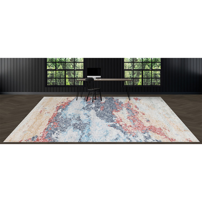 0ZARTZN39SIMU Wool Area Rug in Beige/Blue/Red, Rectangle 8' x 10'