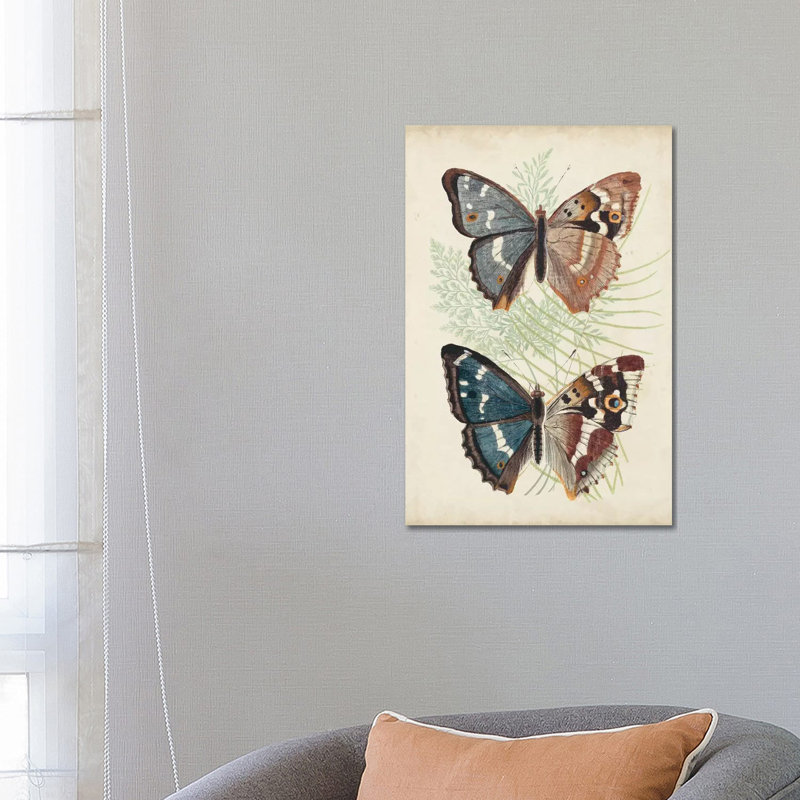 Butterflies And Ferns IV - Wrapped Canvas Print, 66.04 cm H x 45.72 cm W x 3.175 cm D