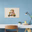 Playful Bear On Scooter Contemporary Wall Art Print by Mathieu - Wrapped Canvas Print-326230167