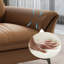 Causeuse coussin orange en cuir véritable