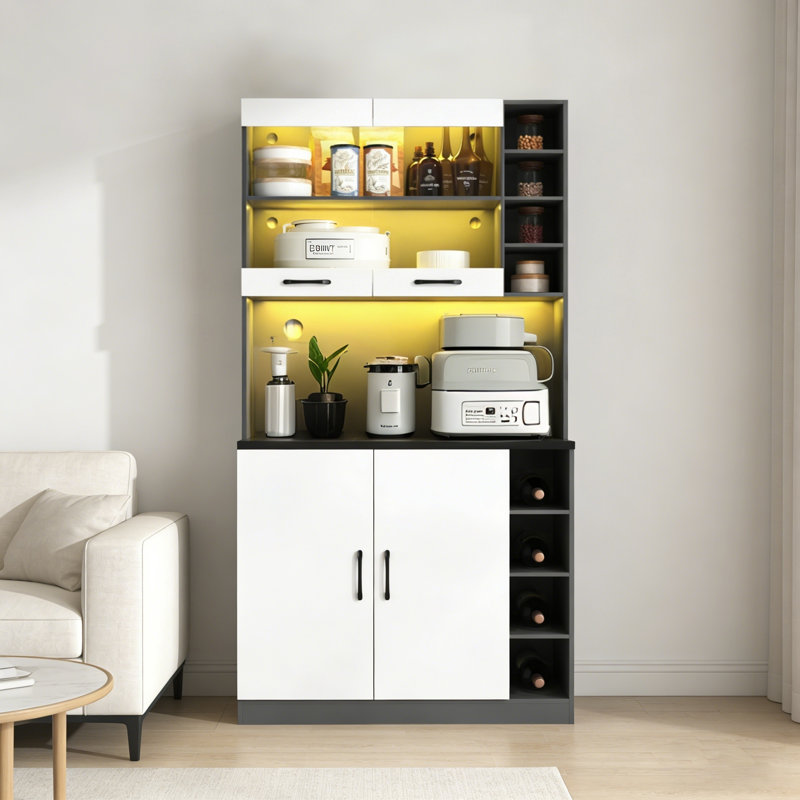 188cm Kitchen Pantry, White