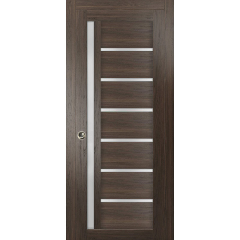 Porte brune en bois givré Quadro, 32 po x 80 po
