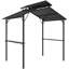 Gazebo double toit rigide de 2,4 x 1,5 m avec barbecue intégré, idéal pour terrasse, jardin ou pelouse.