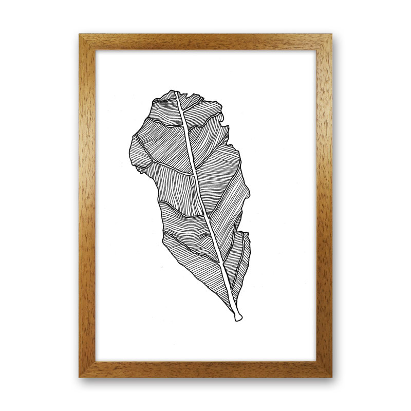 Kyobancha Leaf by Carissa Tanton - Print, 34cm H x 25cm W x 3cm D, Oak Framed
