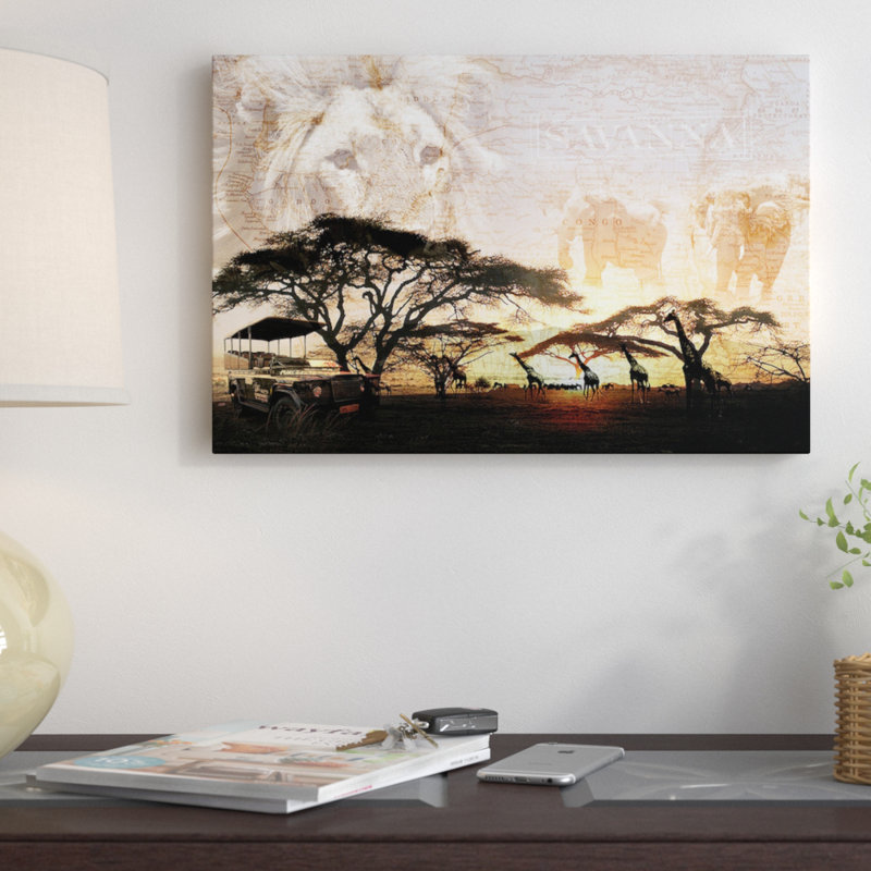 «Savanna» par GraphINC - Estampe numérique sur toile tendue avec châssis, H 18 po x l 26 po x P 1,5 po, Toile tendue