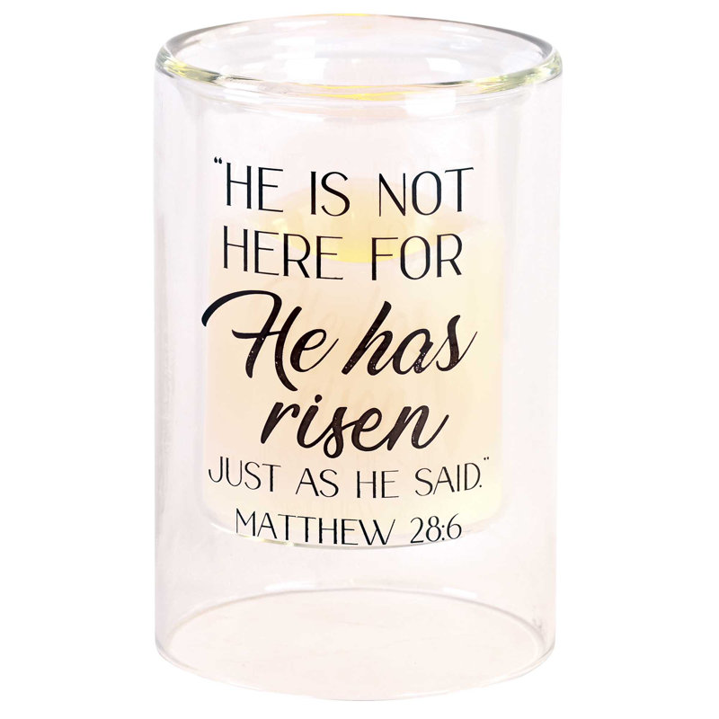 6'' H Glass Tabletop Pillar with Candle Included