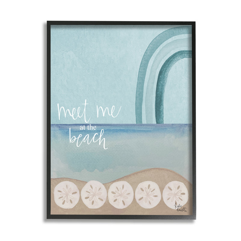 «Meet Me at Beach Sand Dollar Rainbow» par Kim Allen - impression, H 14 po x l 11 po x P 1,5 po, Giclée encadrée noir minuit