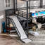 Loft Bed With Storage Stairs, Shelves, And Built-In Wardrobe, Metal Frame With USB Ports And LED Lights, Noise-Reduced Design-1219649629-1219649630