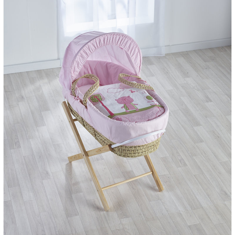 Moses Basket With Stand with Bedding with Mattress