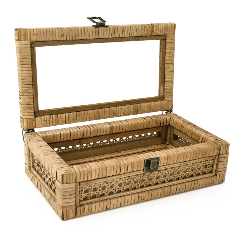 Hand Woven Rattan Metal Storage Bin