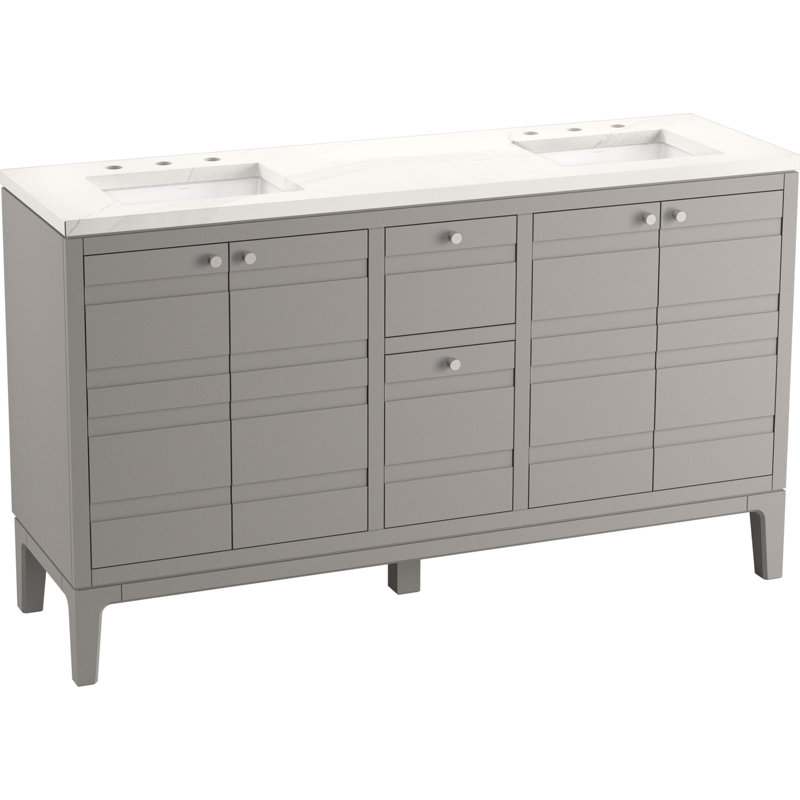 Helst 60-In Bathroom Vanity Set, Mohair Gray
