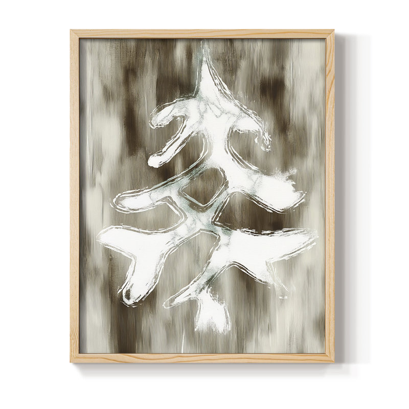 «Christmas Holiday», art encadré CCxxxviii - bois massif, H 11 po x l 9 po, Naturel