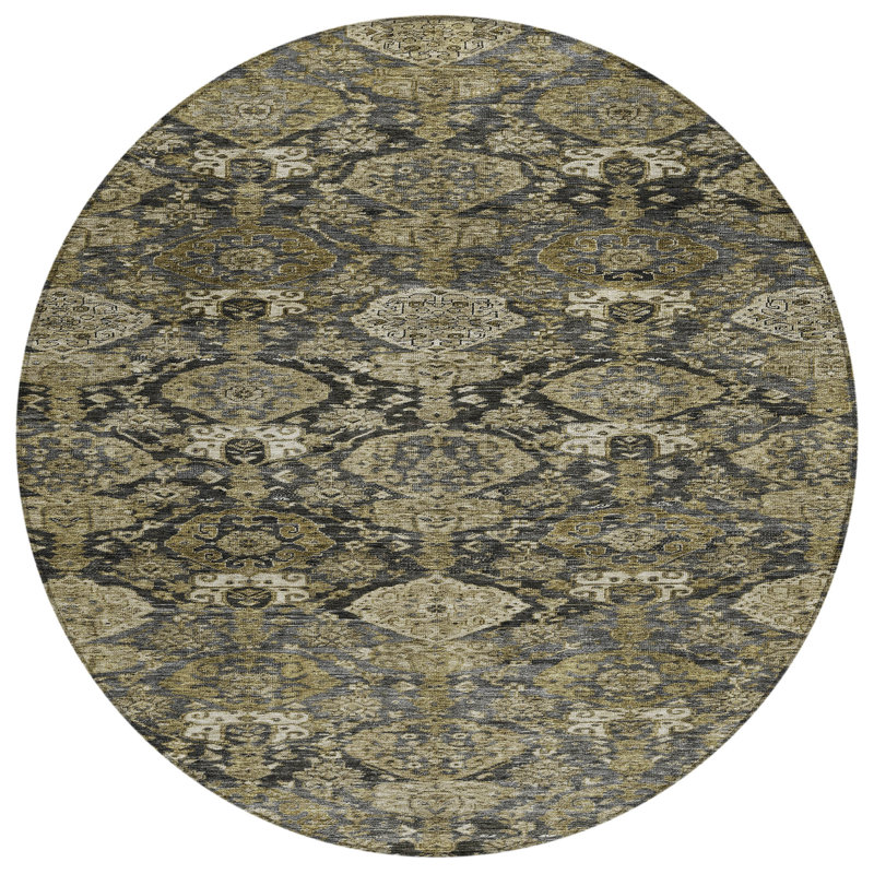 Ambray Gray Washable Indoor-Outdoor Rug - , 8' x 8'