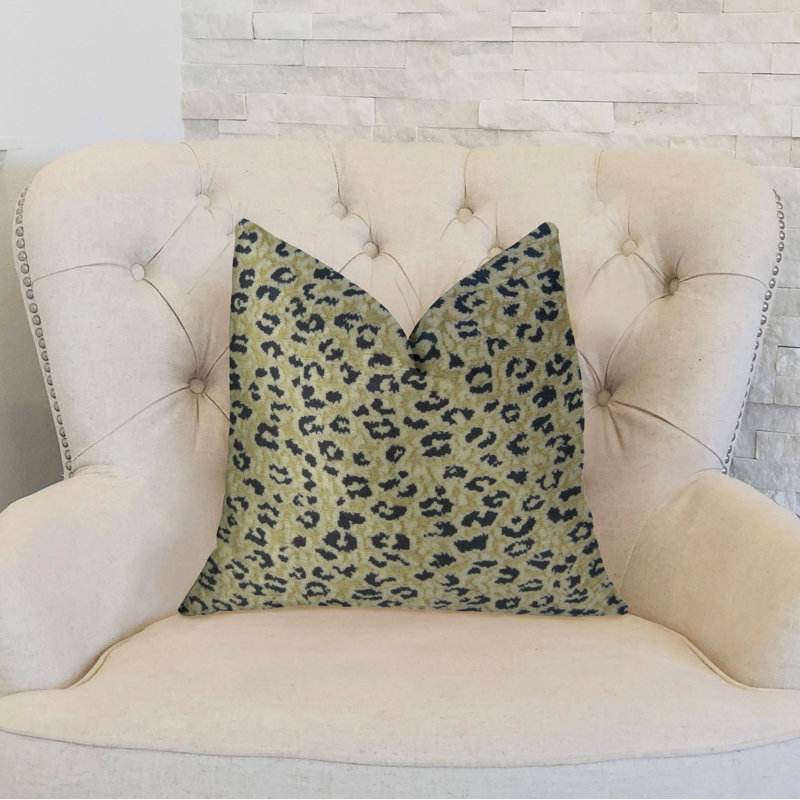 Oreiller de luxe fait à la main à motif guépard, 26 po x 26 po, Coussin décoratif