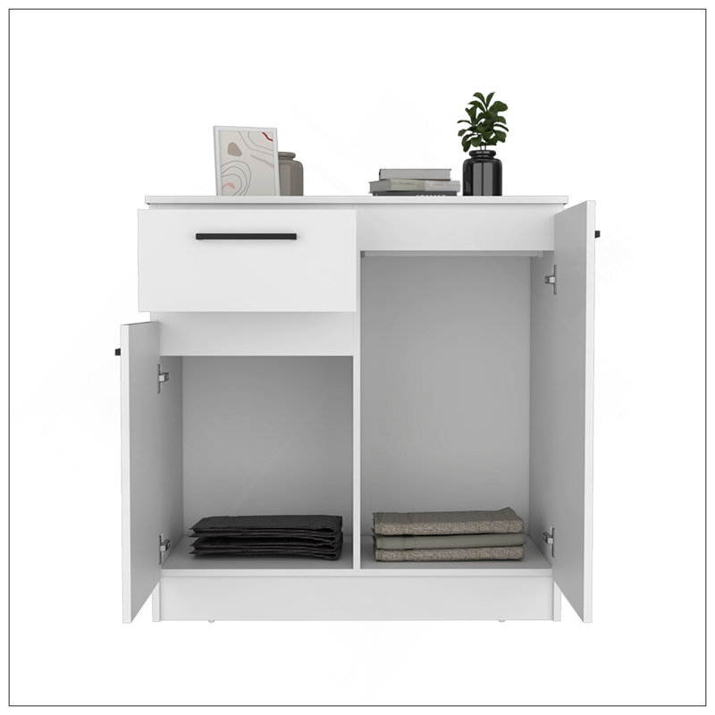 Commode Carlin, chambre à coucher, blanc, Blanc