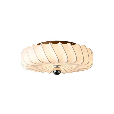 15.75" French Cream Mid-Century Silk-Texture 3-Color Ceiling Light – Dimmable Ambient Lighting